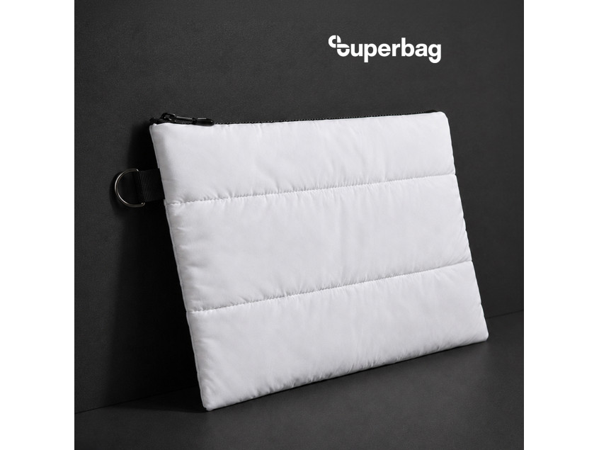 Чехол для ноутбука Superbag Bubble, стёганый, на молнии (белый)