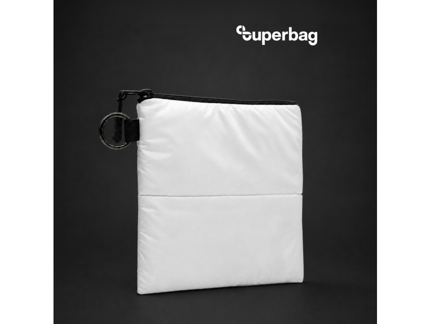 Органайзер для мелочей Superbag Bubble, стёганый, на молнии, с креплением на кольцо-карабин (белый)