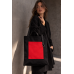 Шоппер Superbag Big Pocket, с карманом на молнии (черный с красным)
