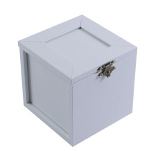 Подарочная шкатулка-пенал для новогоднего шара из МДФ , белый (белый)