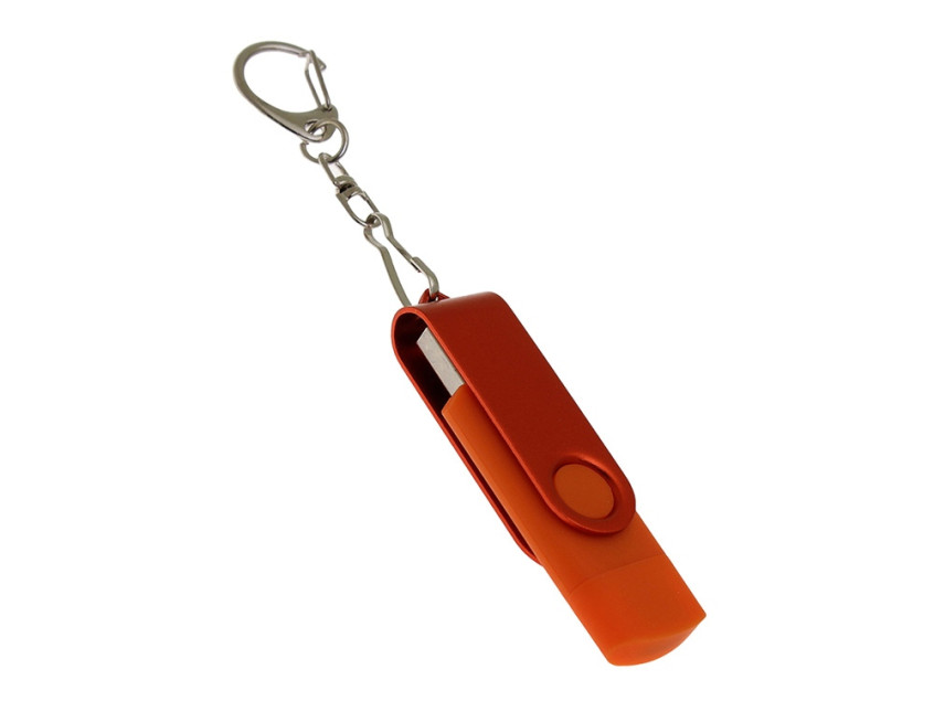 USB 3.0- флешка на 128 Гб с поворотным механизмом и дополнительным разъемом Type-C