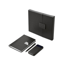 Подарочный набор Tesla с блокнотом А5, ручкой и пауэрбенком на 10 000 mAh