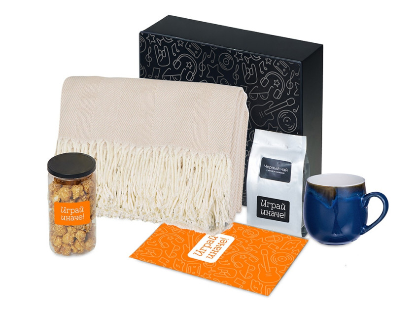 Подарочный набор Re:y. Haven  с пледом, кружкой и чаем