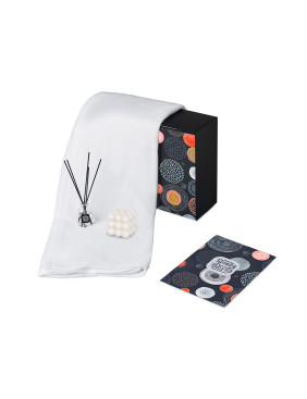 Подарочный набор Re:y. Cocoon с пледом, свечой и диффузором