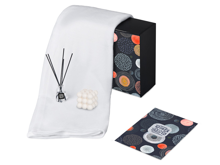 Подарочный набор Re:y. Cocoon с пледом, свечой и диффузором