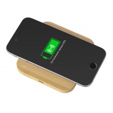 USB-хаб с беспроводной зарядкой из бамбука Plato, 5 Вт
