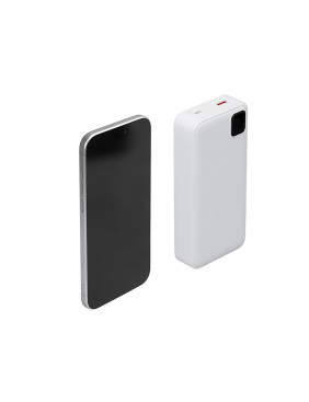 Внешний аккумулятор со встроенными кабелями Фрэйм Про, быстрая зарядка, 20000мач