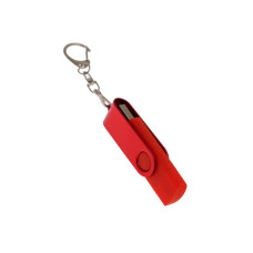 USB 2.0- флешка на 16 Гб с поворотным механизмом и дополнительным разъемом Type-C