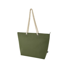 Пляжная сумка-холодильник Panama GRS из переработанных материалов с ручками-шнурками