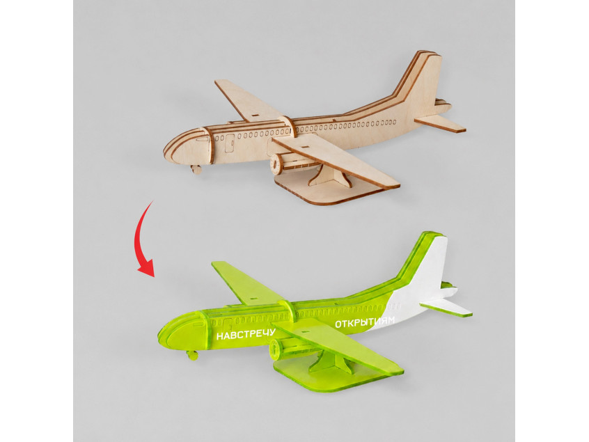 Деревянный 3d пазл Самолет