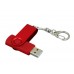 USB 2.0- флешка промо на 64 Гб с поворотным механизмом и однотонным металлическим клипом