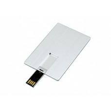 USB 2.0- флешка на 64 Гб в виде металлической карты, с раскладным чипом