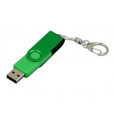 USB 2.0- флешка промо на 32 Гб с поворотным механизмом и однотонным металлическим клипом