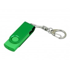 USB 2.0- флешка промо на 64 Гб с поворотным механизмом и однотонным металлическим клипом