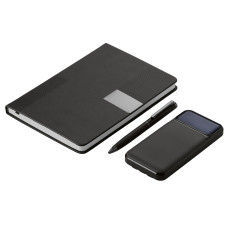 Подарочный набор Tesla с блокнотом А5, ручкой и пауэрбенком на 10 000 mAh