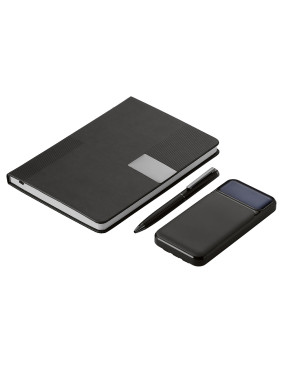 Подарочный набор Tesla с блокнотом А5, ручкой и пауэрбенком на 10 000 mAh