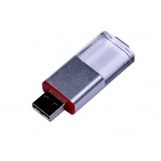 USB 2.0- флешка промо на 64 Гб прямоугольной формы, выдвижной механизм