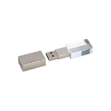 USB 2.0- флешка на 16 Гб кристалл в металле