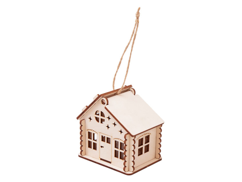 Деревянная подвеска на елку с подсветкой Lumihut