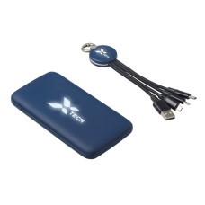 Набор из внешнего аккумулятора и универсального кабеля с подсветкой лого Reserve LED, 10000mAh