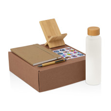 Набор Wooden с бутылкой, блокнотом, ручкой и подставкой для телефона 