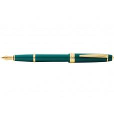 Ручка перьевая Bailey Light Polished Green Resin and Gold Tone, перо F