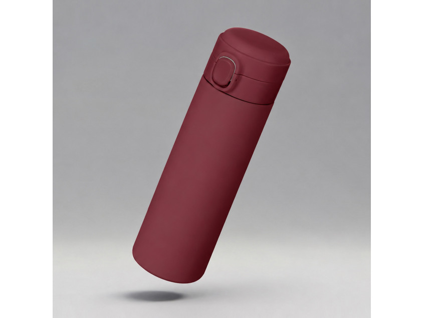 Вакуумная термокружка c кнопкой Guard, soft-touch, 400 мл, тубус