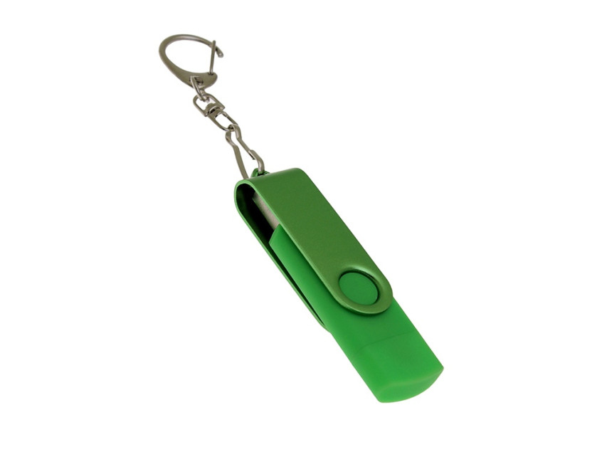 USB 3.0- флешка на 16 Гб с поворотным механизмом и дополнительным разъемом Type-C