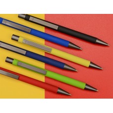 Ручка металлическая шариковая Straight Gum soft-touch с зеркальной гравировкой