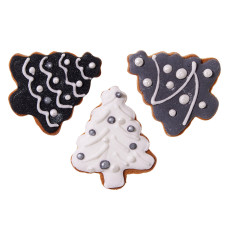 Набор новогодних имбирных печений в форме елочки