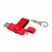 USB 2.0- флешка на 16 Гб с поворотным механизмом и дополнительным разъемом Micro USB