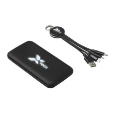 Набор из внешнего аккумулятора и универсального кабеля с подсветкой лого Reserve LED, 10000mAh