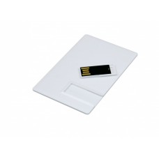 USB 2.0- флешка на 64 Гб в виде пластиковой карты с полностью выдвижным чипом