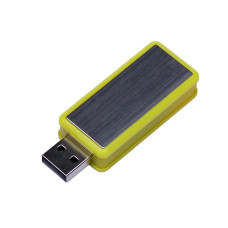USB 2.0- флешка промо на 32 Гб прямоугольной формы, выдвижной механизм