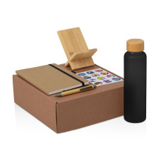 Набор Wooden с бутылкой, блокнотом, ручкой и подставкой для телефона 