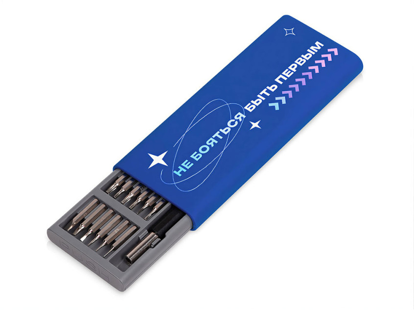 Отвертка с набором из 24 насадок Bits с УФ-печатью