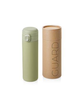 Вакуумная термокружка c кнопкой Guard, soft-touch, 400 мл, тубус