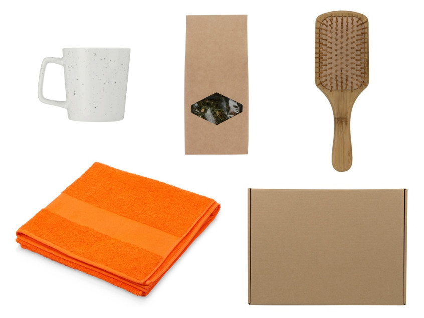 Подарочный набор для ванны с полотенцем, расческой и кружкой