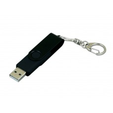 USB 3.0- флешка промо на 64 Гб с поворотным механизмом и однотонным металлическим клипом