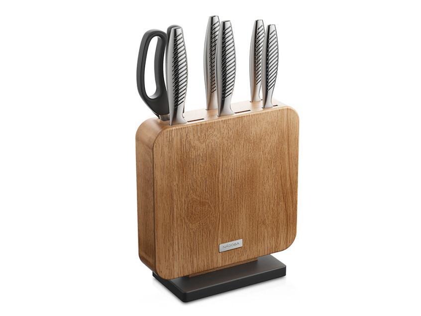 Набор из 5 кухонных ножей, ножниц и блока для ножей VERA