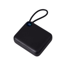 Внешний аккумулятор со встроенным кабелем Liri, QC/PD, 10000 мАч