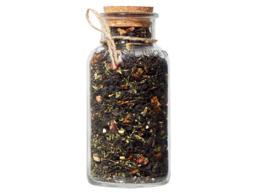 Чай черный с соком ананаса, клубникой, мятой, медом и лимоном