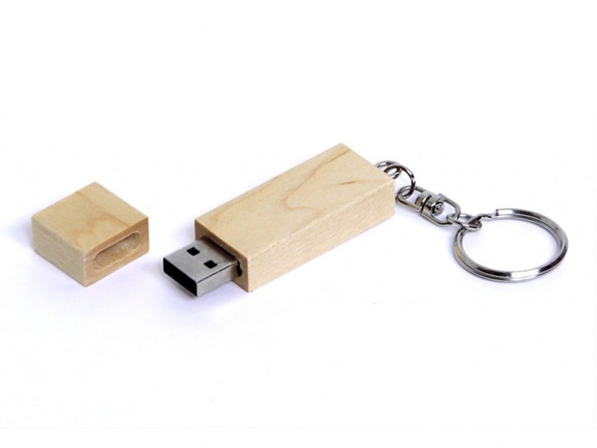 USB 2.0- флешка на 16 Гб прямоугольная форма, колпачок с магнитом