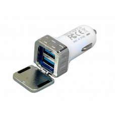 Квадратная автомобильная зарядка на 2 USB-порта