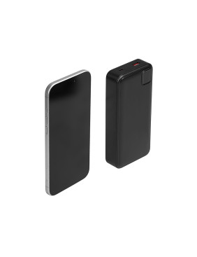 Внешний аккумулятор со встроенными кабелями Фрэйм Про, быстрая зарядка, 20000мач