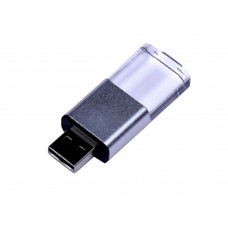 USB 2.0- флешка промо на 32 Гб прямоугольной формы, выдвижной механизм
