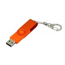 USB 2.0- флешка промо на 4 Гб с поворотным механизмом и однотонным металлическим клипом