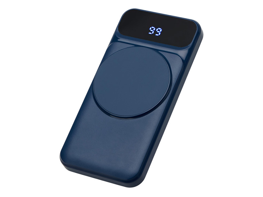 Магнитный беспроводной внешний аккумулятор со встроенными кабелями Мэни, 10000 мАч