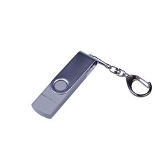 USB 2.0/micro USB/Type-C- флешка на 32 Гб c поворотным механизмом
