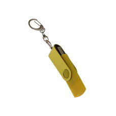 USB 2.0- флешка на 16 Гб с поворотным механизмом и дополнительным разъемом Type-C
